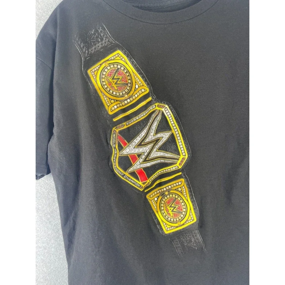 WWE Wrestling Championship‎ Belt T Shirt Boys XL Black Retro WWF